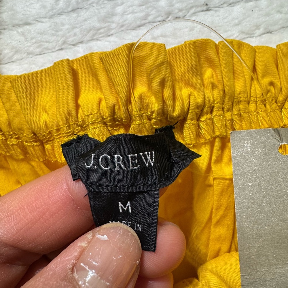 J. Crew Mustard Button-Front Crop Top - Picture 3 of 4